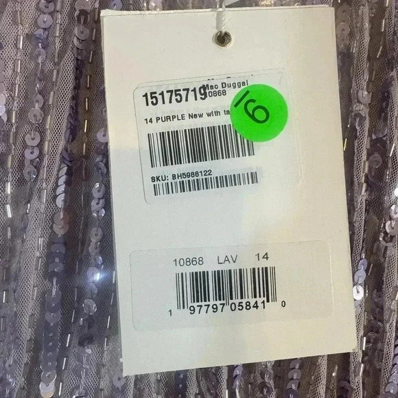 Plunging Neckline Bell Sleeve Sequin Embellished A-line Dress by Mac Duggal - Picture 6 of 8